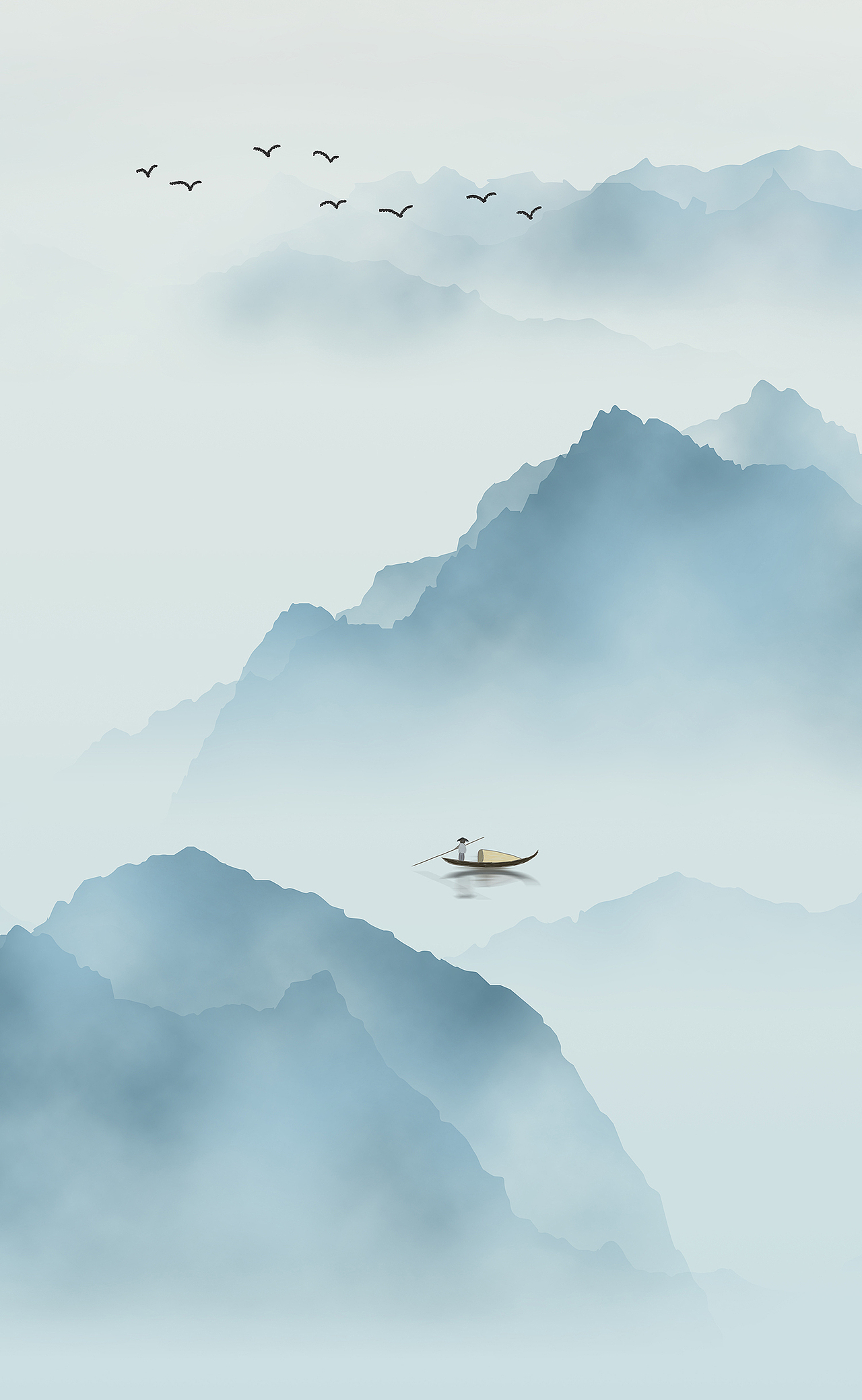 一些风格迥异的水墨山水画2.0