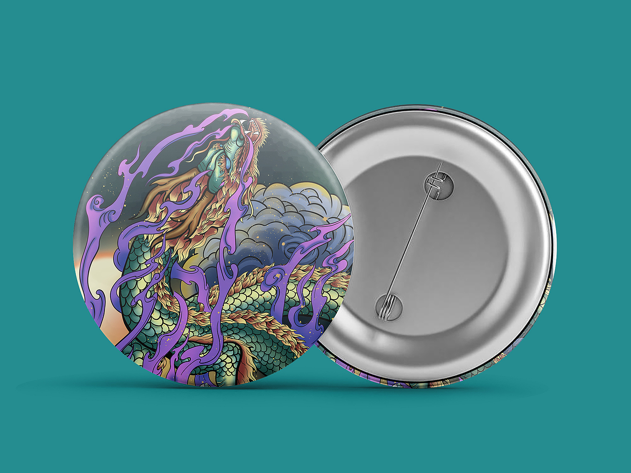 潮流插画《神兽四象之青龙》