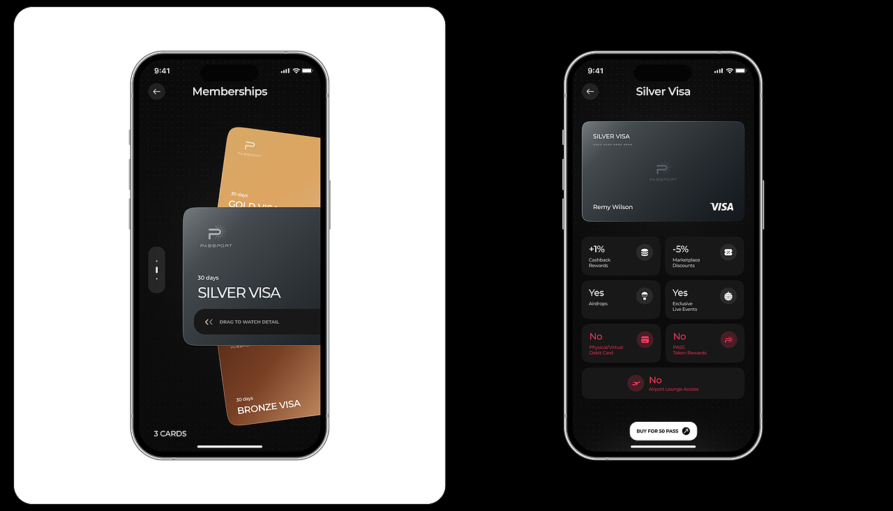 Passport - Web3 生活方式与忠诚度应用程序 | UI | UX