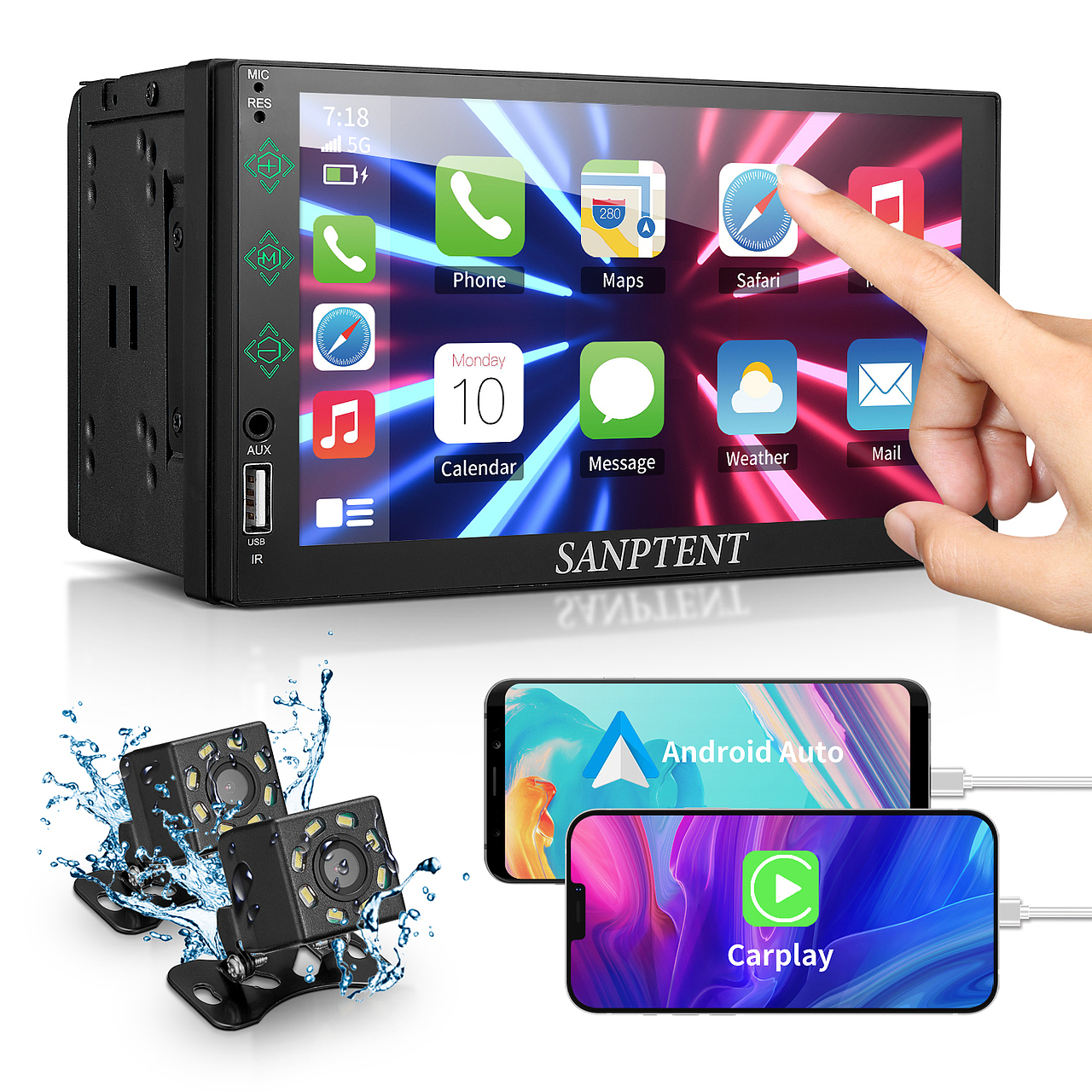 车载影音播放器倒车影像主机亚马逊产品拍摄主图A+设计