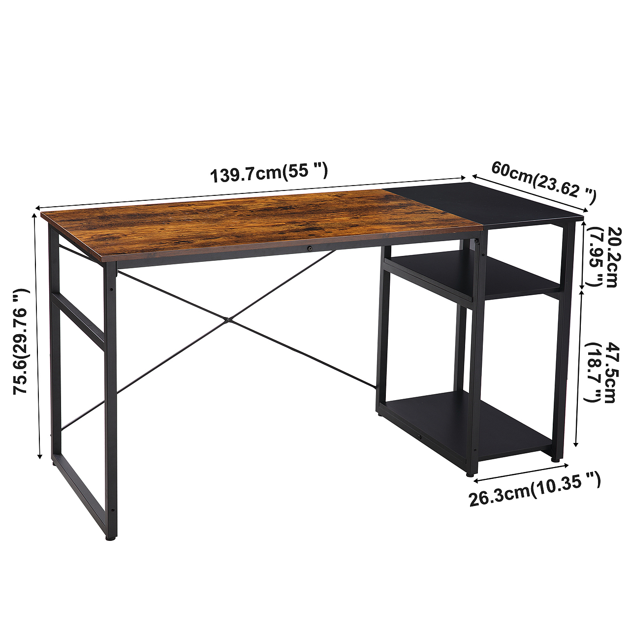 跨境电商作品展示-实拍家具-双拼写字桌