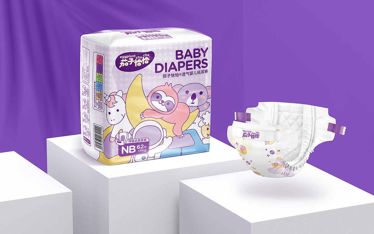 茄子恰恰® 纸尿裤 | Eggplant Cha Cha Diaper Package