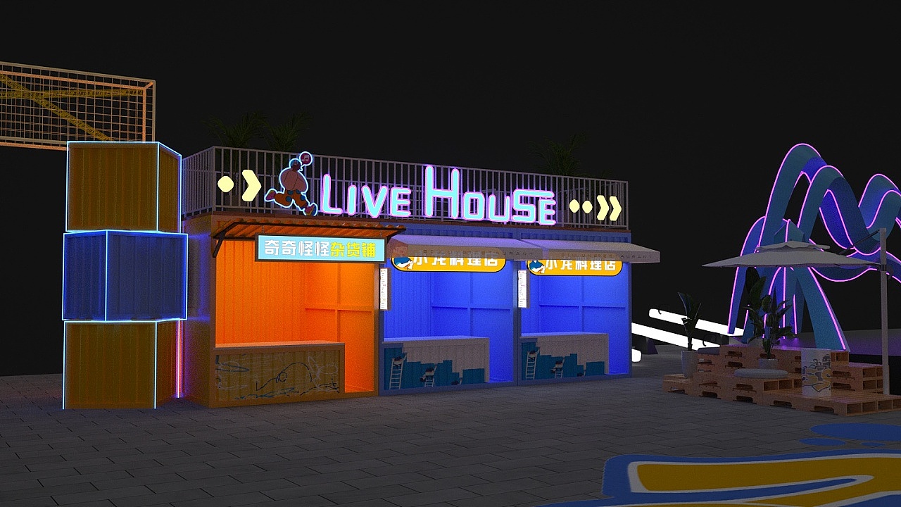 天台夜市（图ZMzIzOTY2NDc2） - 建筑/空间 - 站酷设计师超弦设计原创素材 - 站酷ZCOOL