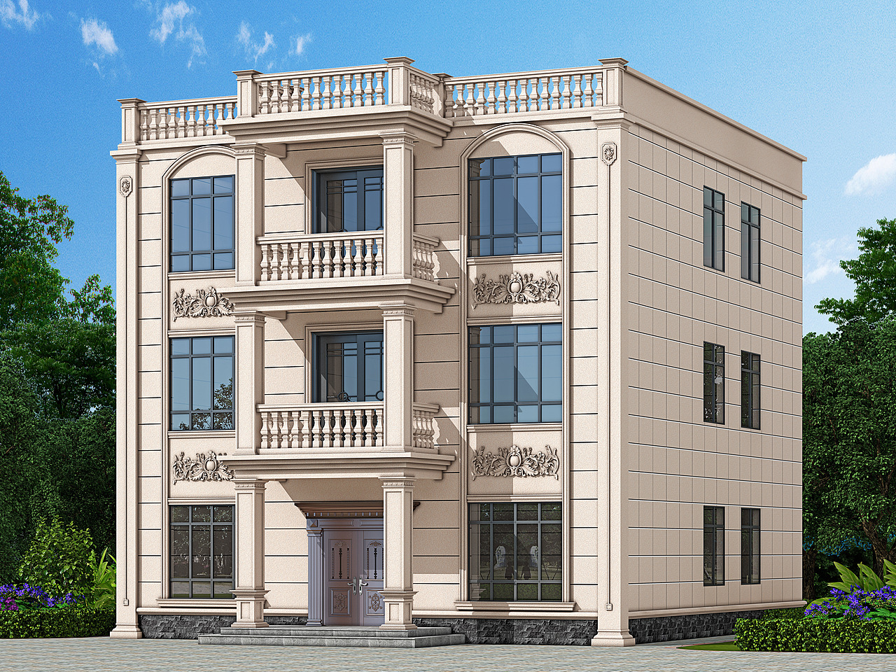 室外外墙效果图,