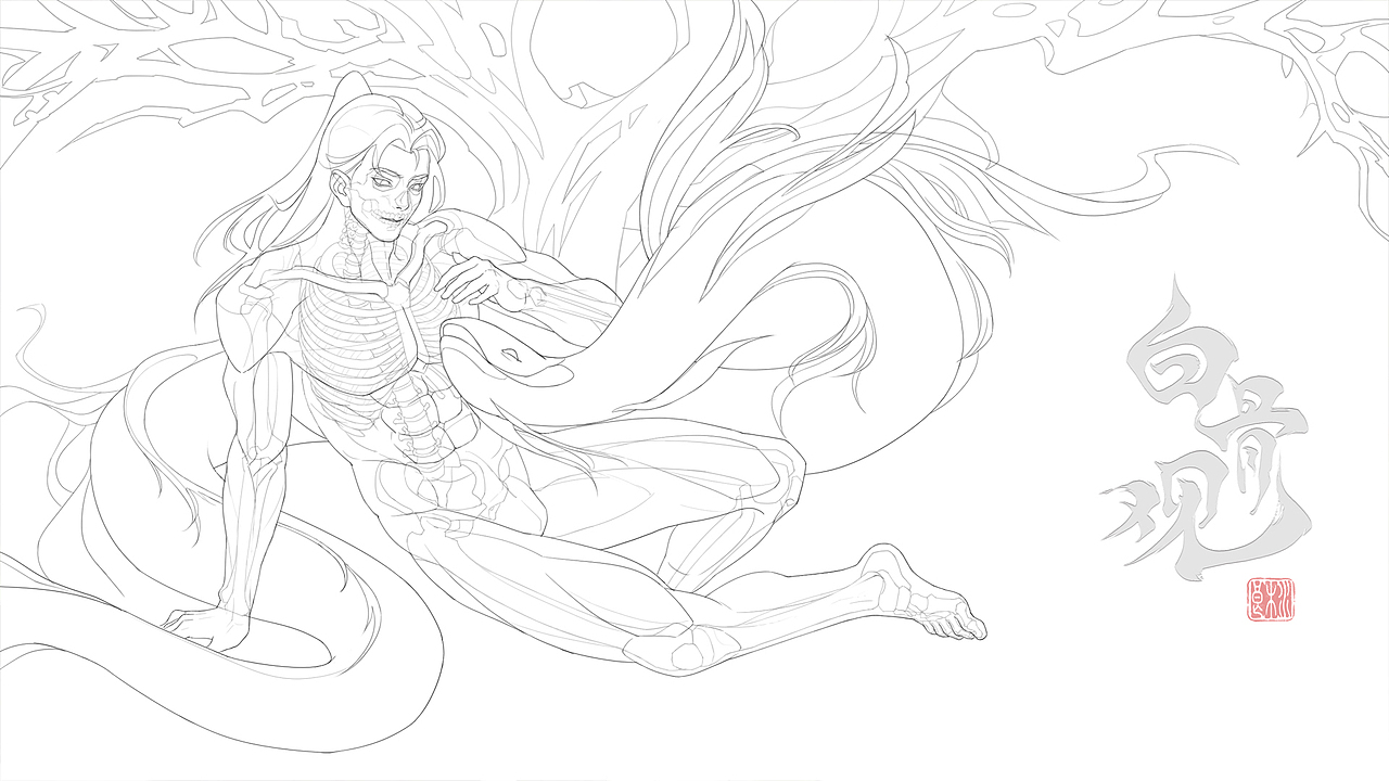 白骨观——白骨流光（图ZMzU5OTE3NTk2） - 艺术插画 - 站酷设计师水木良CG原创素材 - 站酷ZCOOL