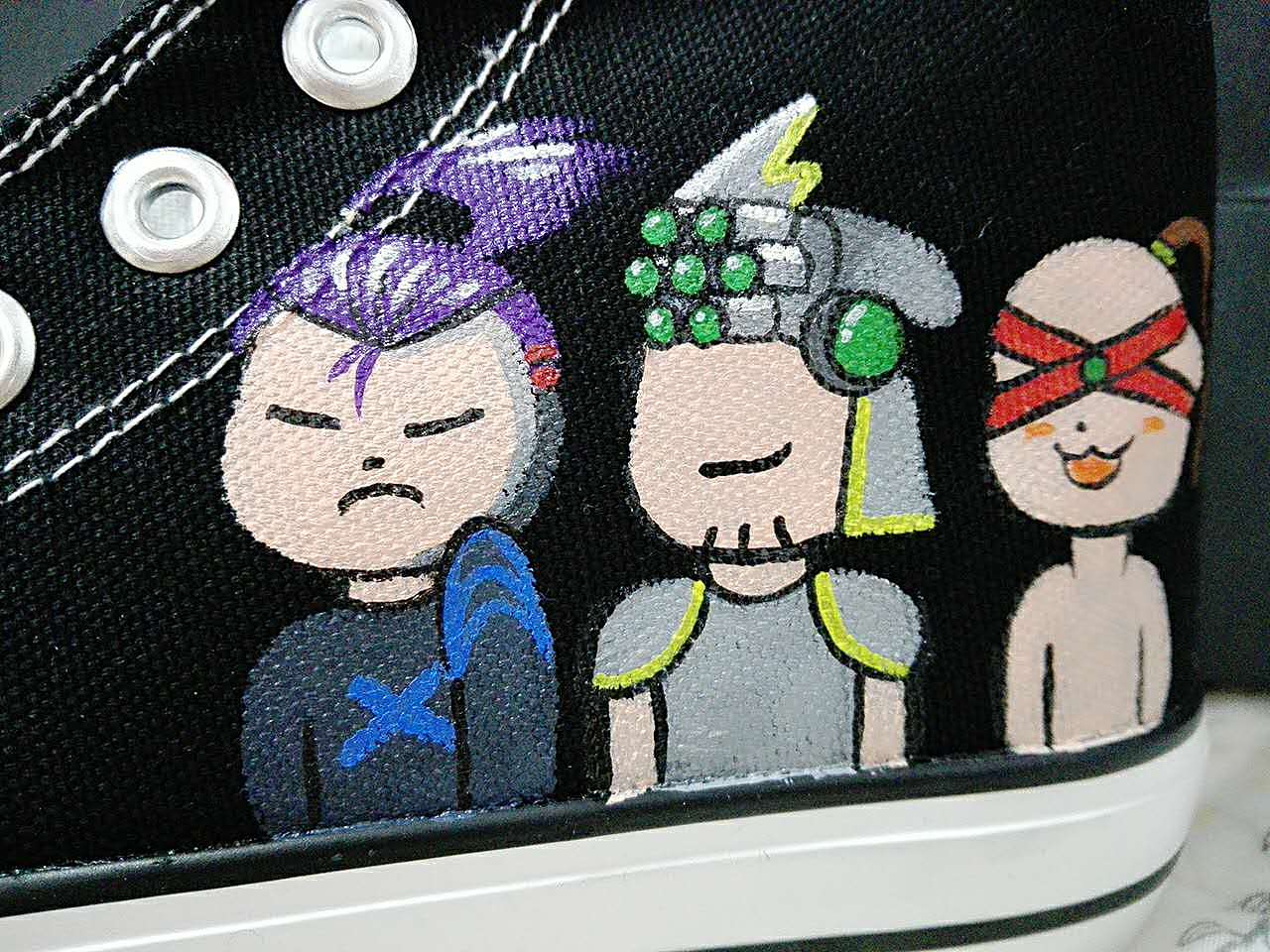 以前画的鞋子丙烯手绘王者荣耀