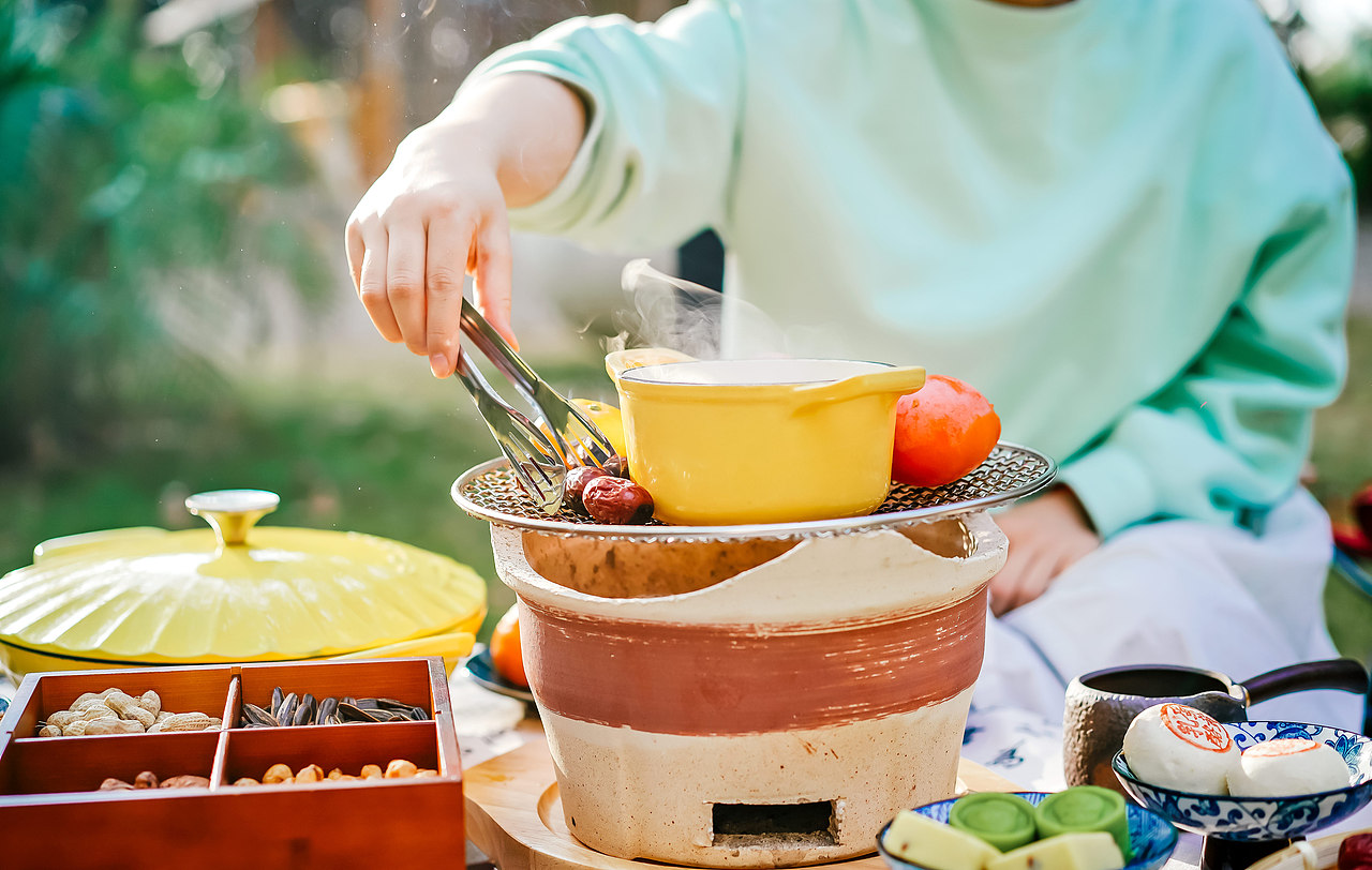 海鲜大锅 / 铸铁珐琅 / 户外煮茶
