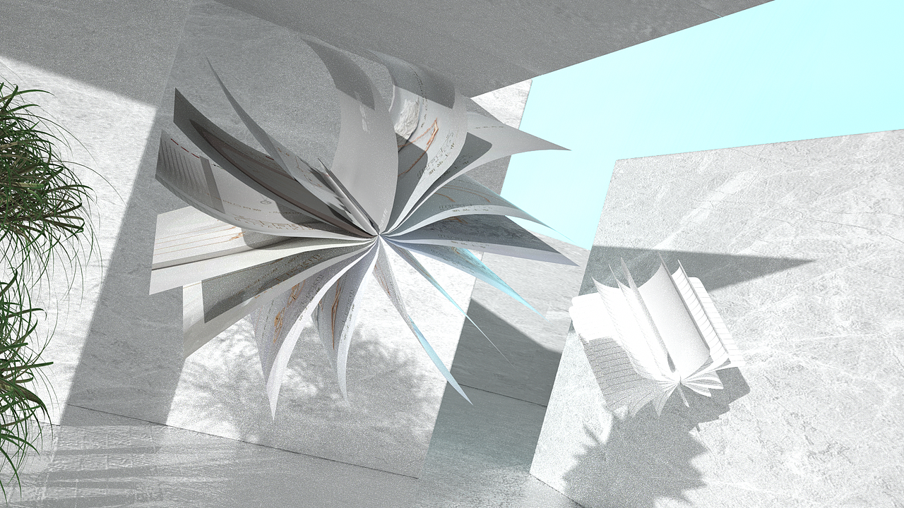 骨骼翻书动画建模渲染练习