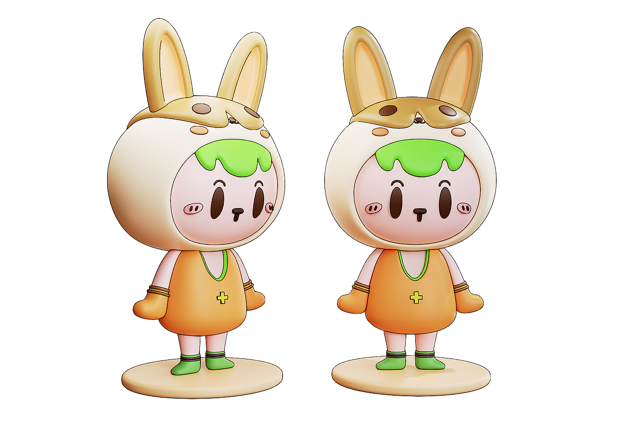 blender-卡通蜡笔小兔子