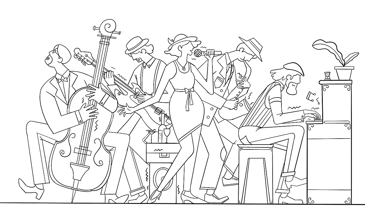 乐队狂想曲（图ZMzEzMjk3NTg4） - 商业插画 - 站酷设计师火瑞仁原创素材 - 站酷ZCOOL