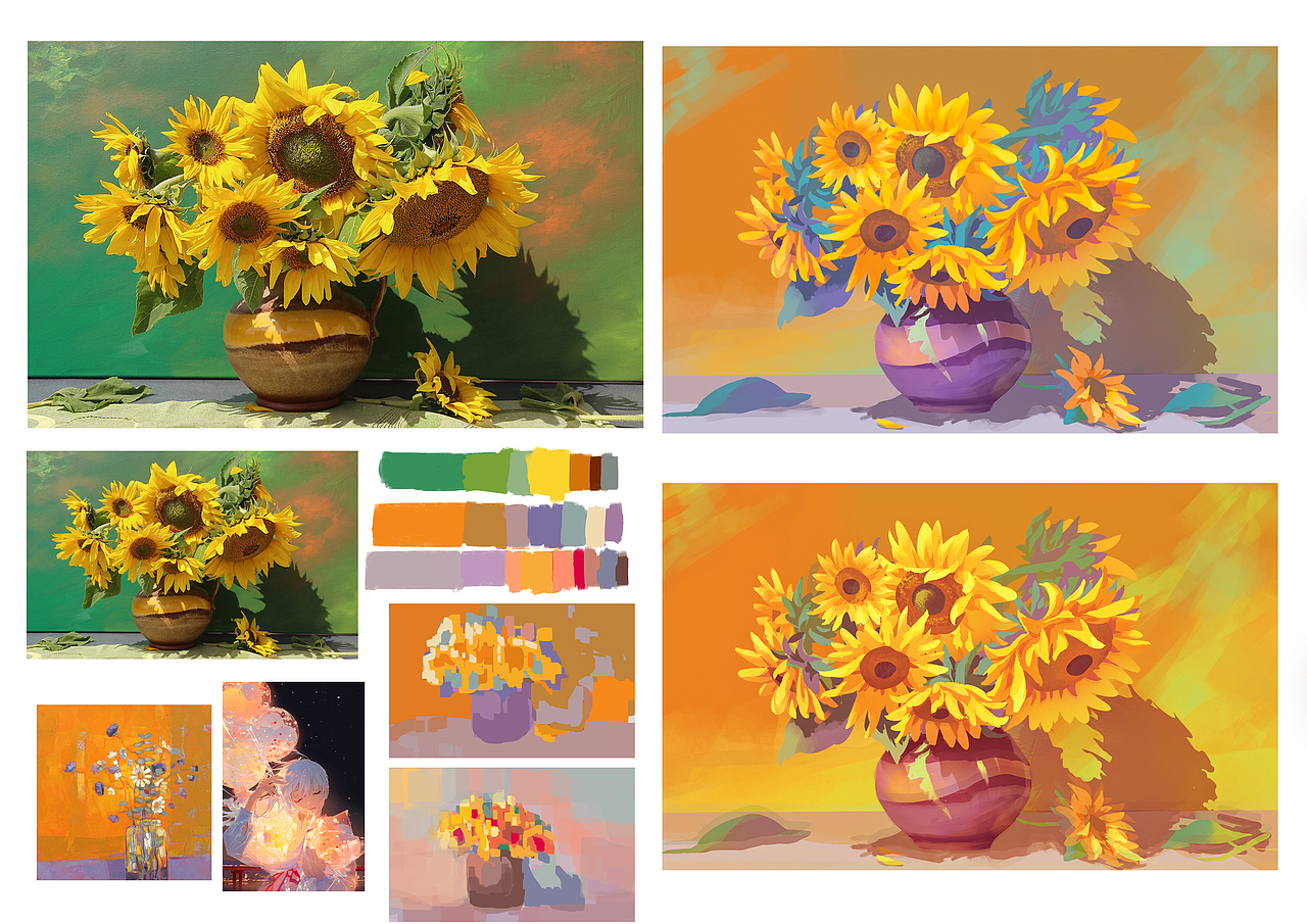 向日葵（图ZMzU1NjMzODEy） - 创作习作 - 站酷设计师插画师toya原创素材 - 站酷ZCOOL