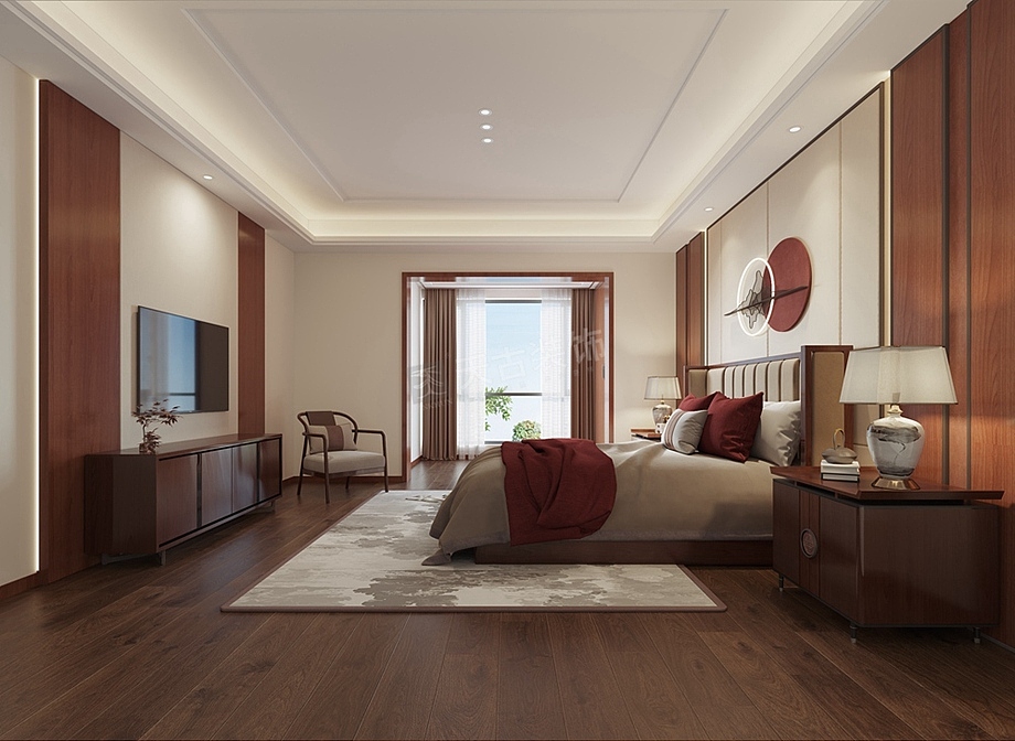 巴南碧桂园天麓装修案例,新中式联排别墅设计效果图