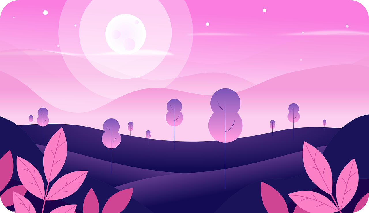 即时设计一打卡活动——渐变风景插画