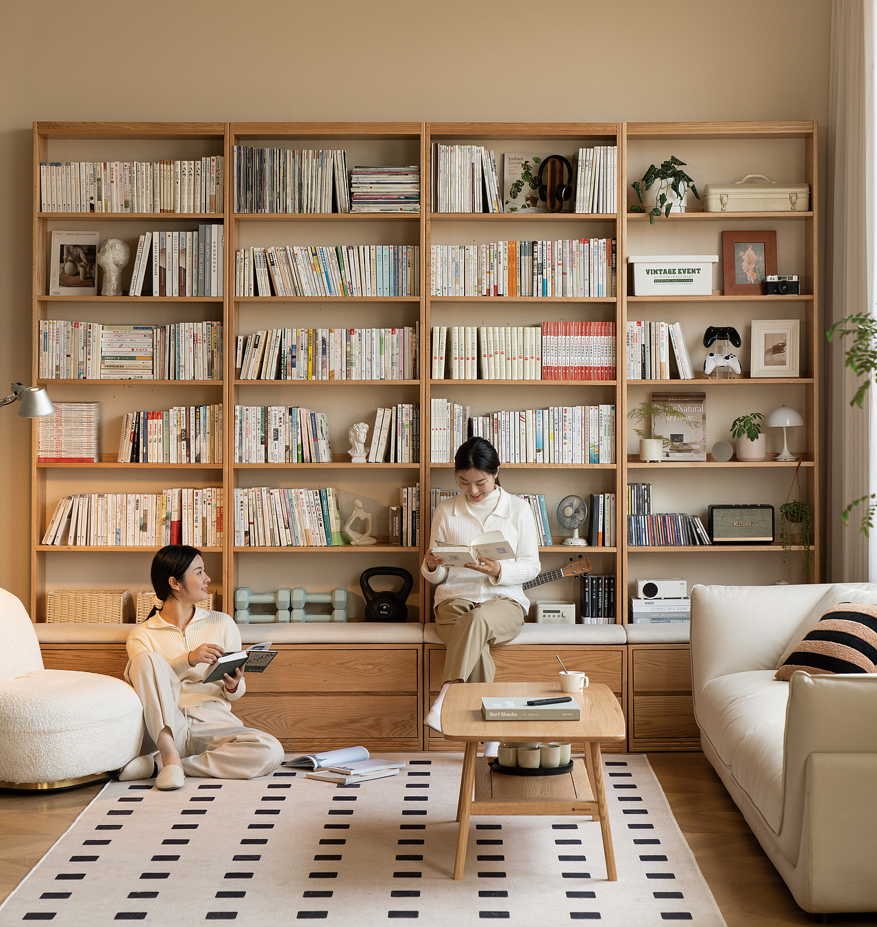 卡座 满墙大书柜（图ZMzU2MTE5ODQ0） - 产品摄影 - 站酷设计师一壹家居摄影原创素材 - 站酷ZCOOL