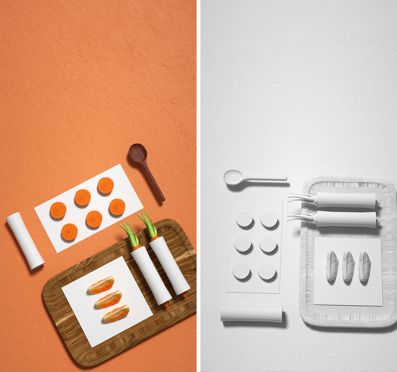 抽纸详情C4D建模渲染