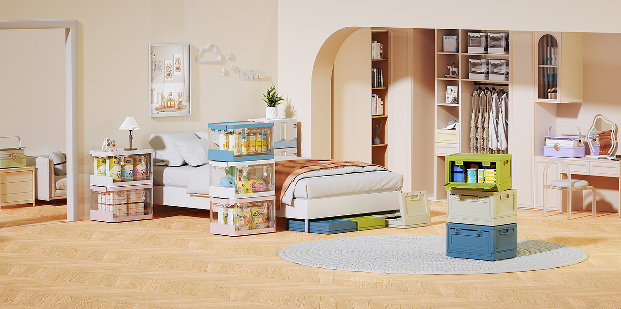 家居收纳箱场景渲染