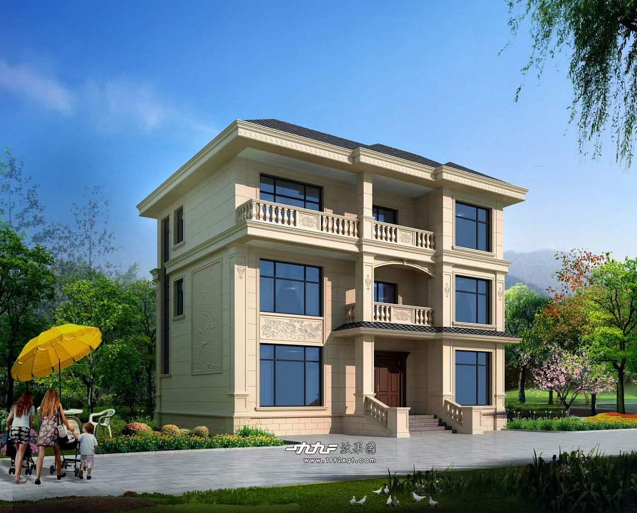 室外建筑透视图表现制作（图ZMzI0NTM3ODMy） - 建筑设计 - 站酷设计师1992效果图汉堡原创素材 - 站酷ZCOOL