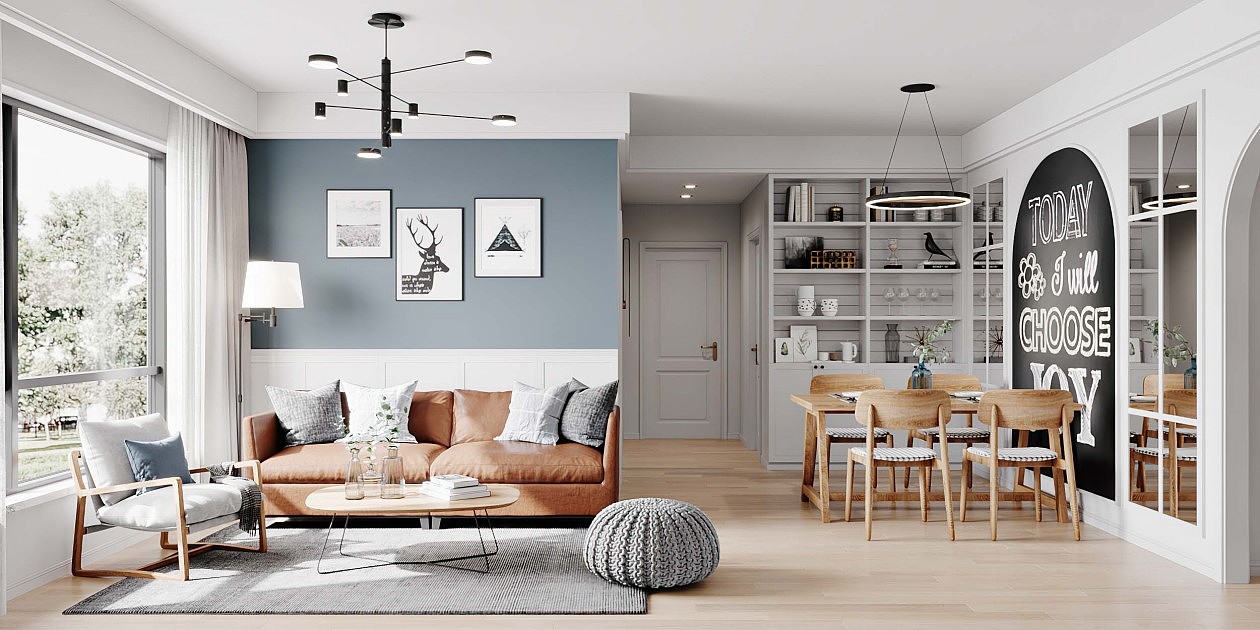 北欧风格客餐厅效果图设计