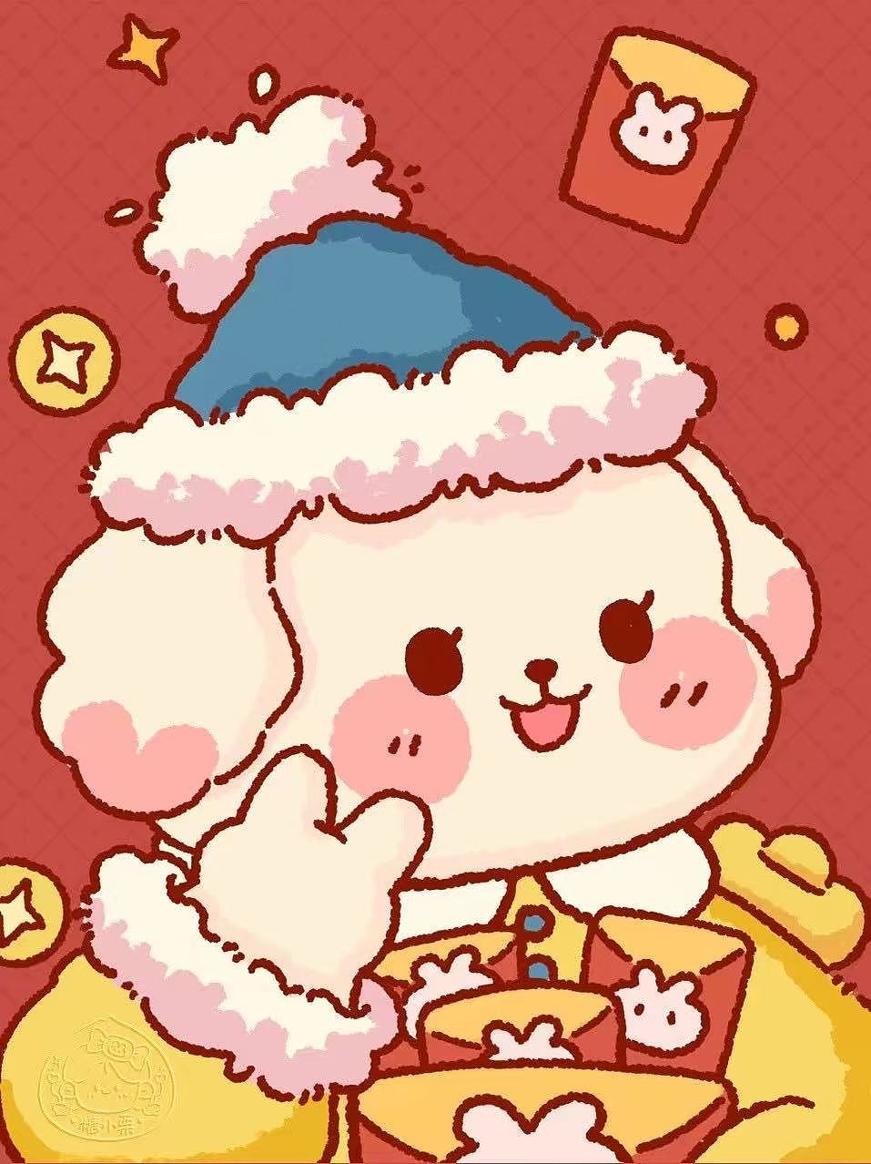 可爱兔年新年红包封面圣诞节新年壁纸插画（图ZMzI1ODY5NDYw） - 商业插画 - 站酷设计师糖小栗呀原创素材 - 站酷ZCOOL