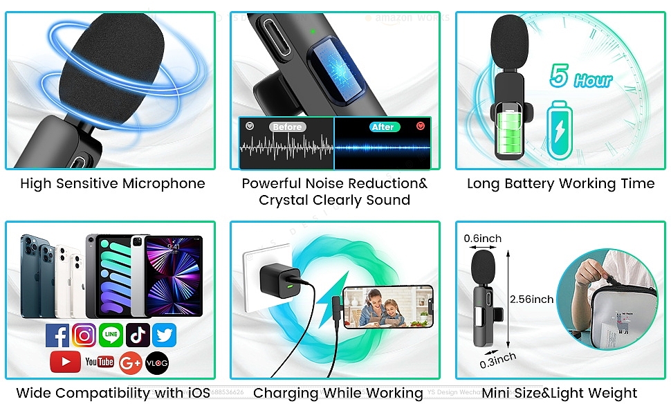 亚马逊领夹麦克风主图A+