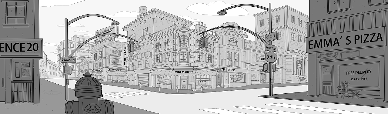 北美动画风格的Layout背景