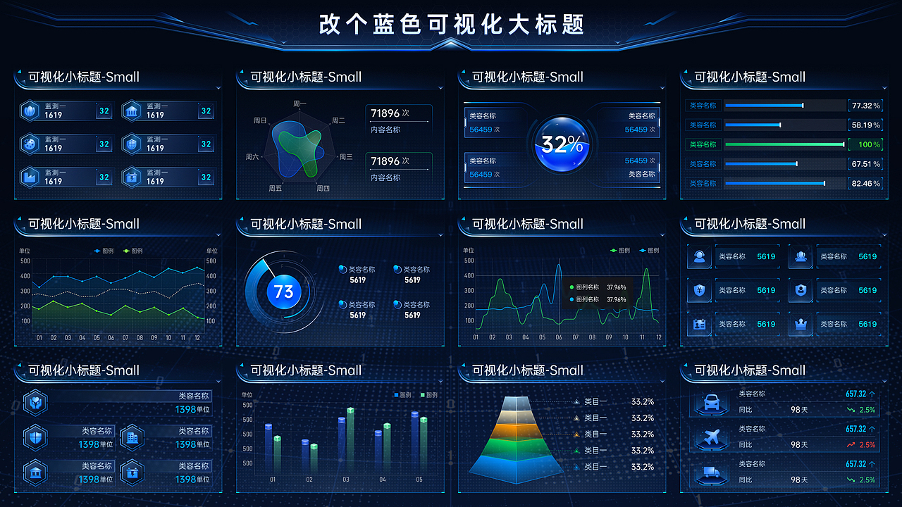 通用蓝_可视化模板组件Figma（图ZMzUzNDE4ODI0） - 其他UI - 站酷设计师也呀也原创素材 - 站酷ZCOOL