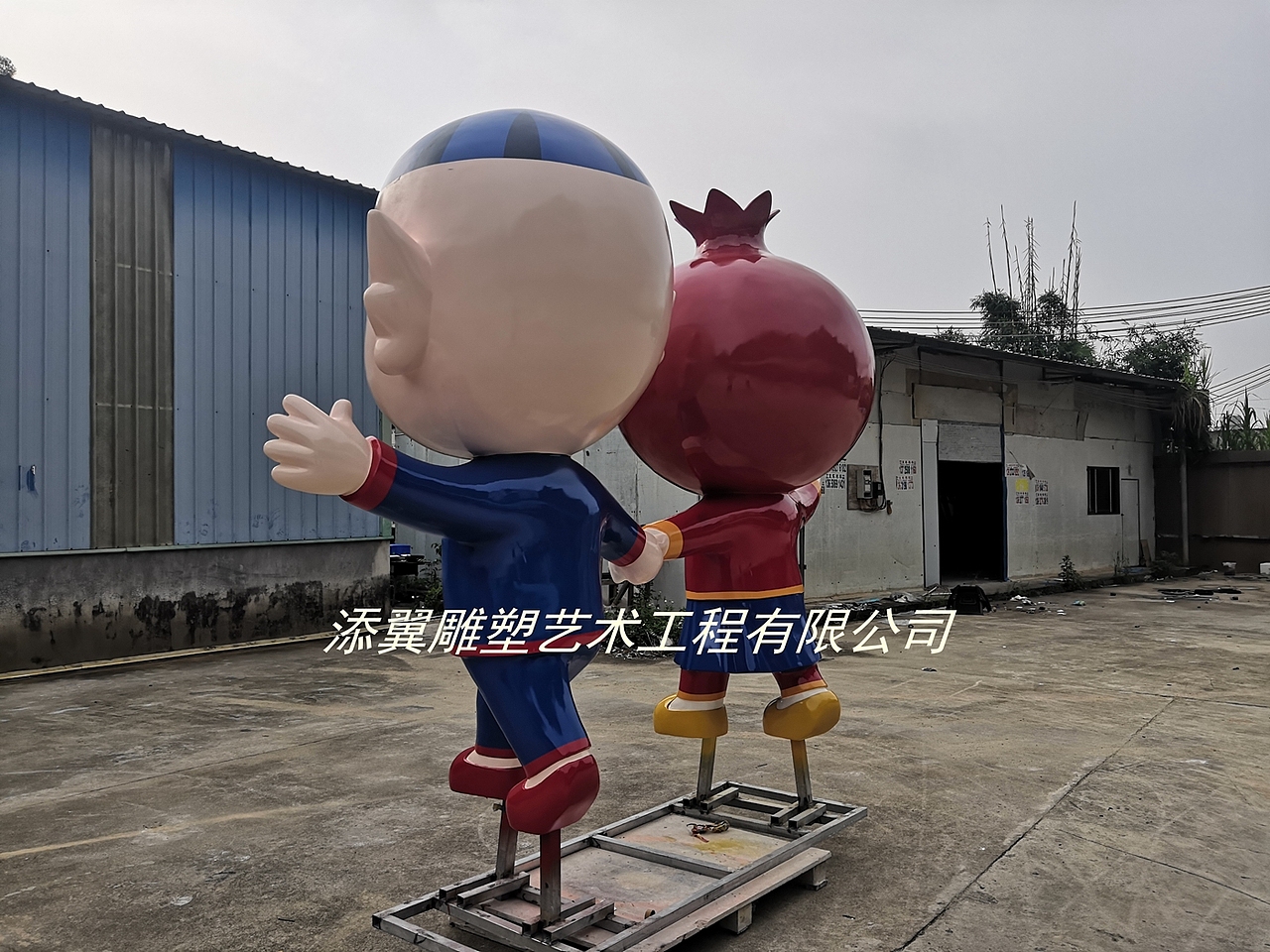 园艺博览会形象玻璃钢石榴娃娃雕塑像个可爱的小公主