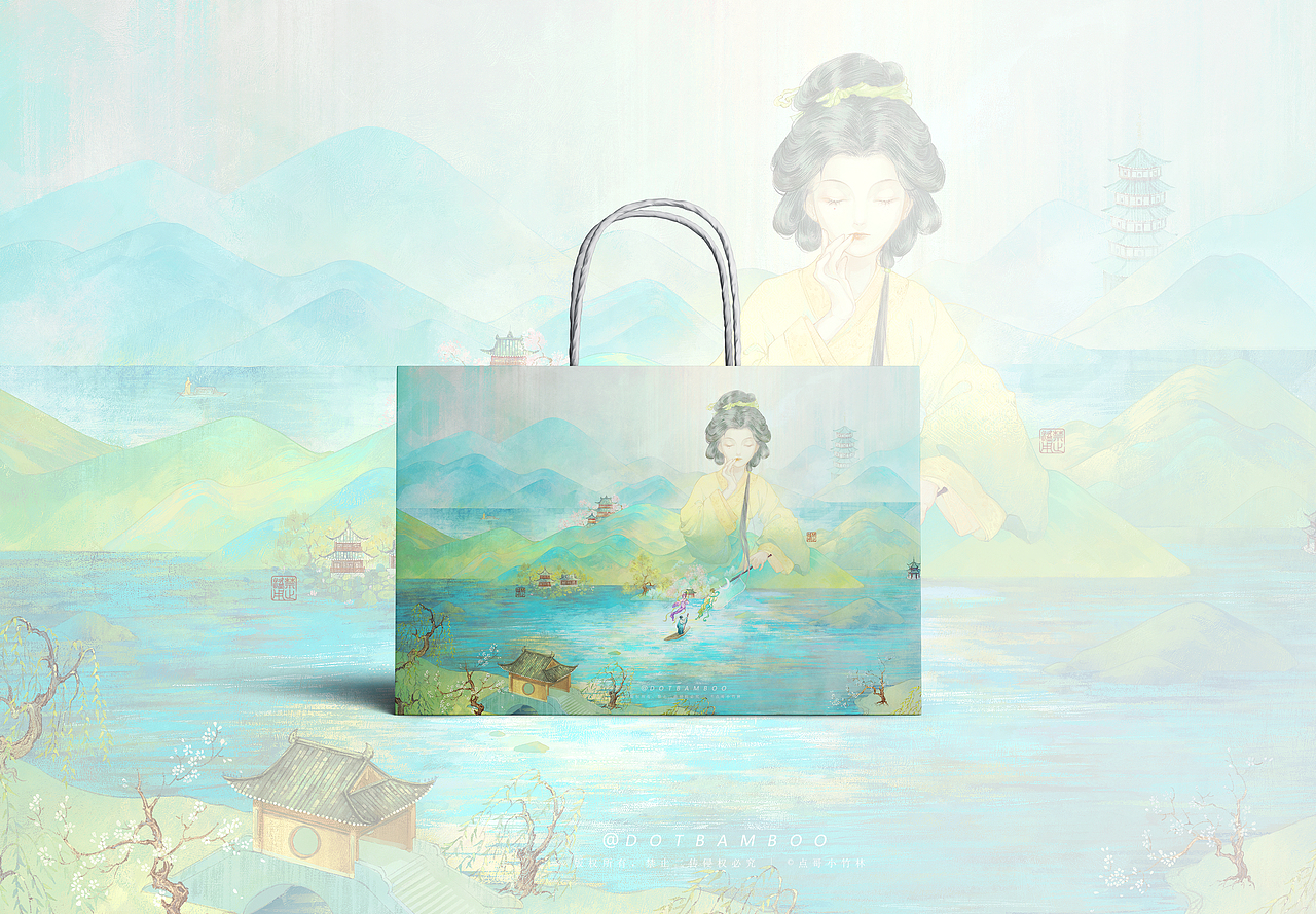 西湖插畫 | 欲把西湖比西子 淡妝濃抹總相宜（圖ZMzYxODAyMDA0） - 商業(yè)插畫 - 站酷設(shè)計師點(diǎn)哥小竹林原創(chuàng)素材 - 站酷ZCOOL