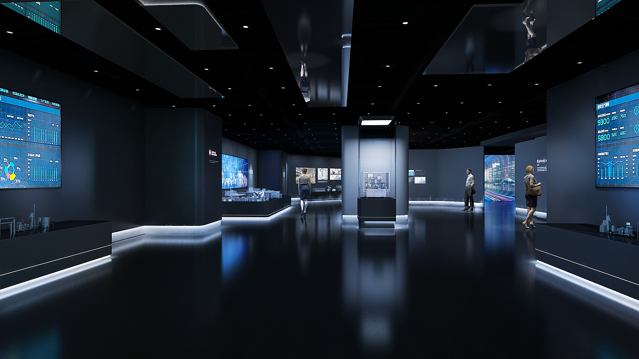 上海某智能智造企业暗黑系展厅设计（图ZMzM1ODI1MDcy） - 展陈设计 - 站酷设计师TOUCH拓设空间原创素材 - 站酷ZCOOL