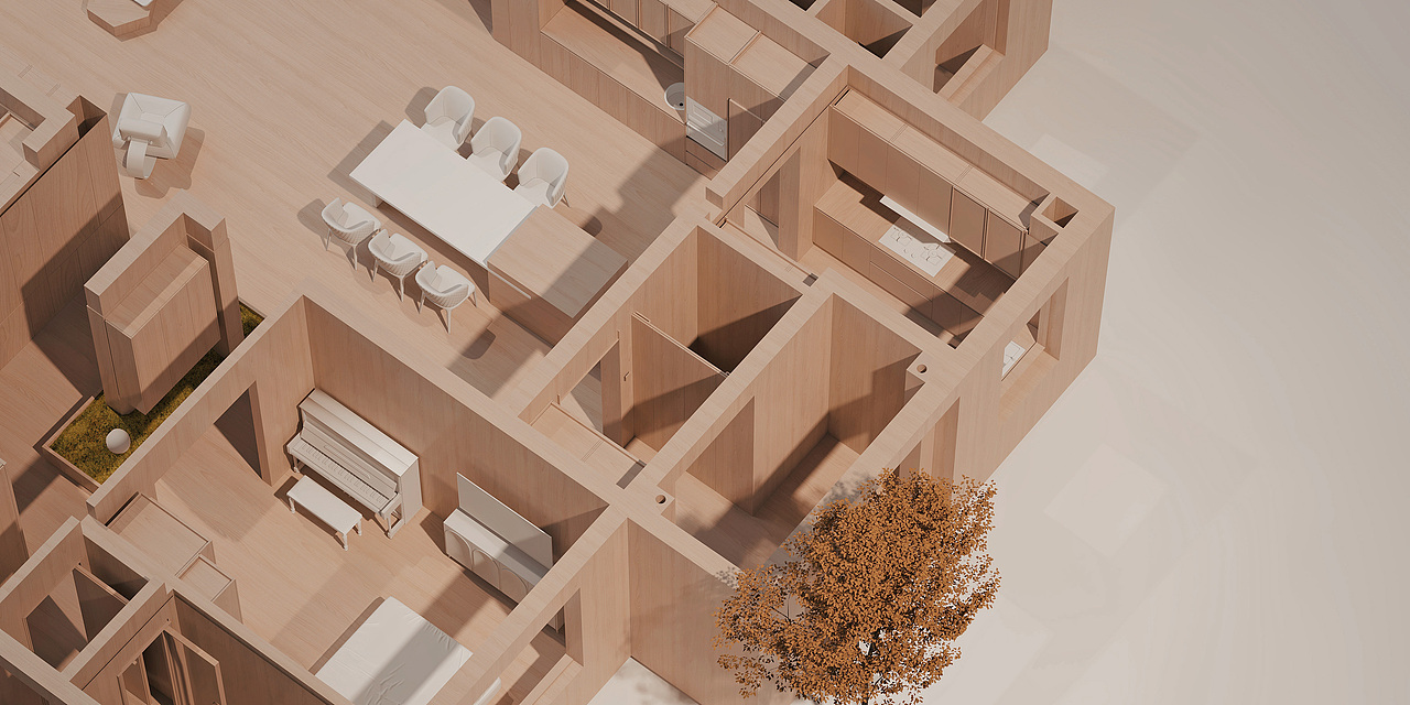 几何共社丨330m²顶层平墅，沉静疗愈的居心之所（图ZMzU2NjI0Njcy） - 家装设计 - 站酷设计师黑米洲原创素材 - 站酷ZCOOL