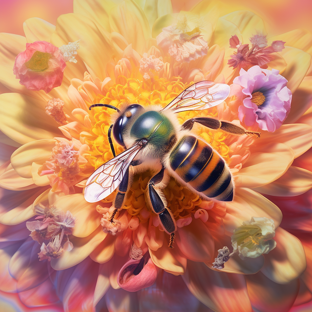 奇幻花园中的蜜蜂