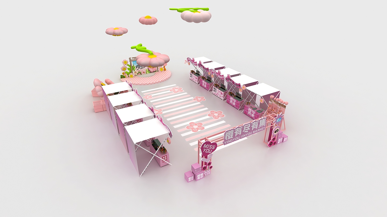 樱花市集（图ZMzQwNzg5MjQ0） - 舞台美术 - 站酷设计师意象界设计工作室原创素材 - 站酷ZCOOL