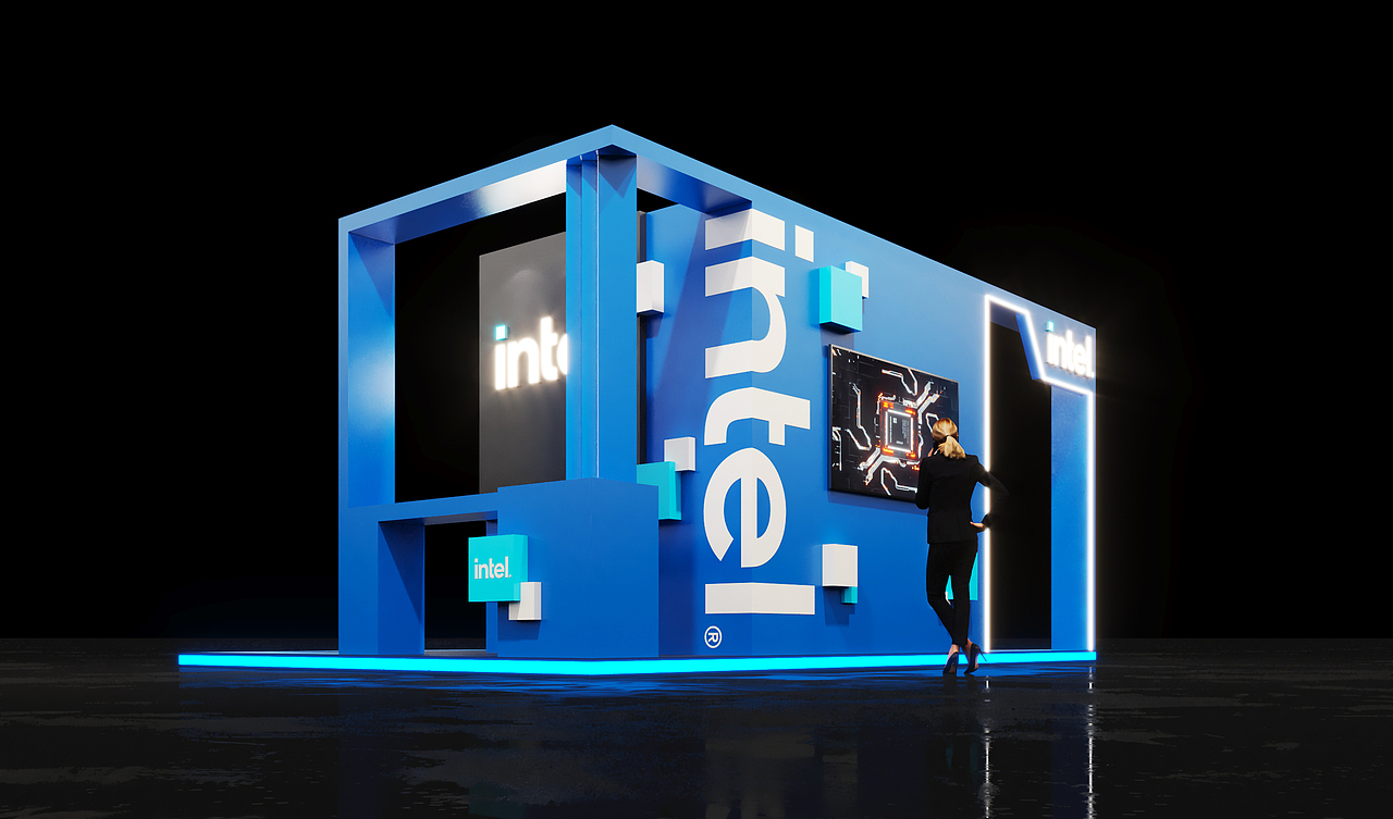 因特尔展台（图ZMzEwODI2Njk2） - 展陈设计 - 站酷设计师AK压QIANG杨吉光原创素材 - 站酷ZCOOL