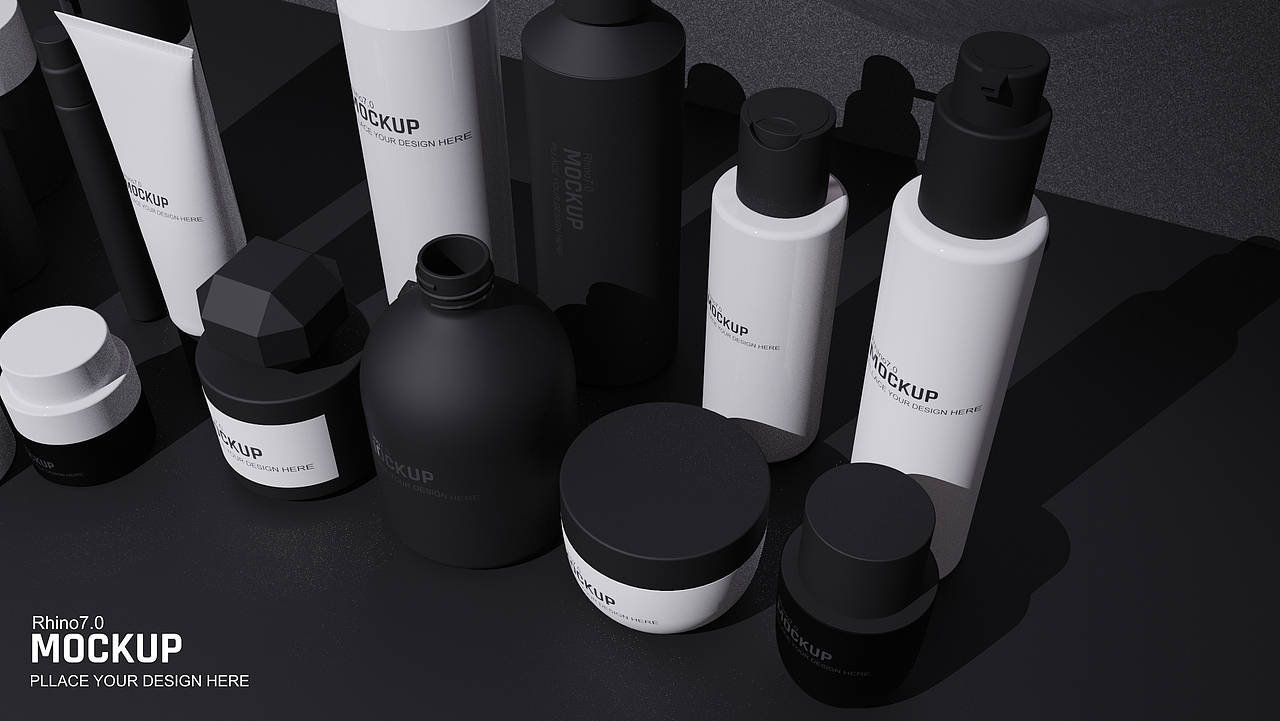 黑白灰风格，护肤品系列模型建立及渲染分享（图ZMzU5NTA5MDcy） - 生活用品 - 站酷设计师壹帆儿原创素材 - 站酷ZCOOL