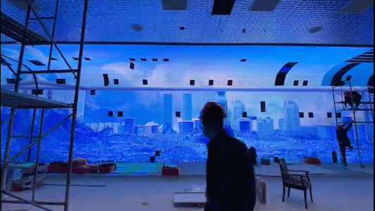 16米长屏 裸眼3D 台州科技博物馆 序厅 大屏