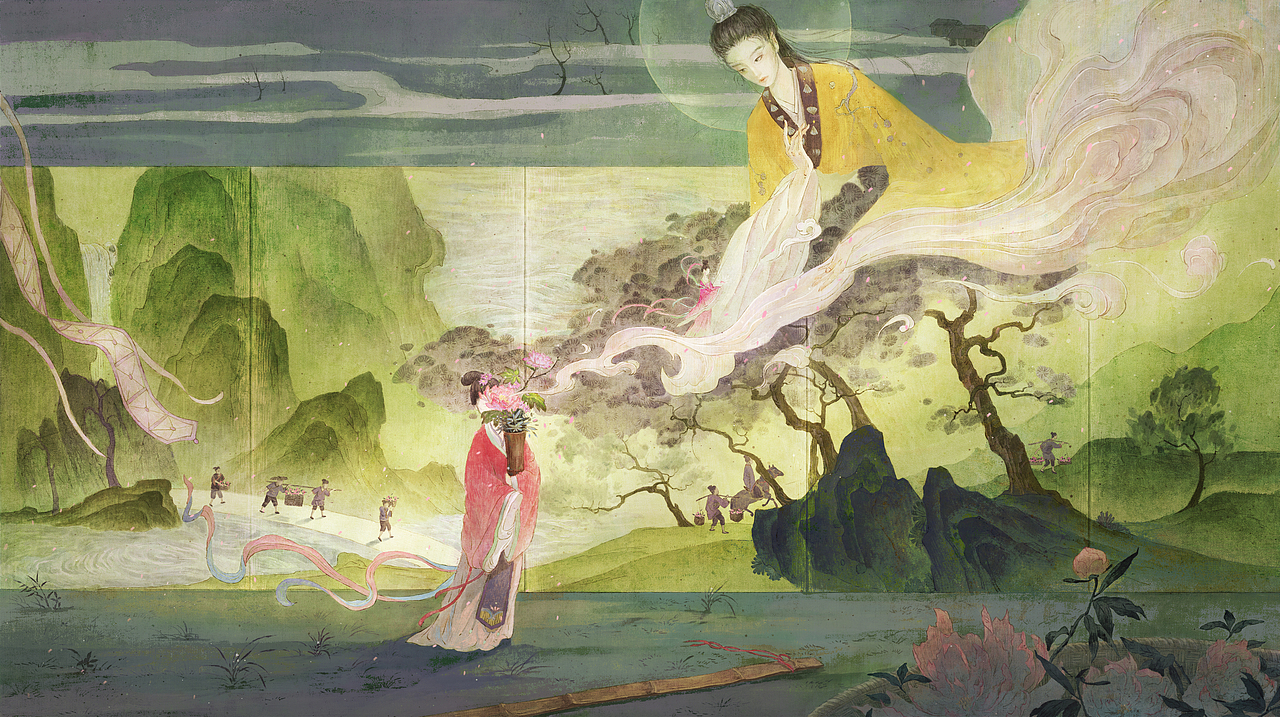 绿艳闲且静,红衣浅复深