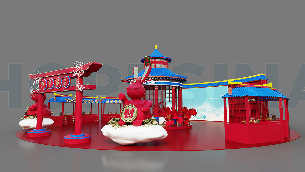 新年商场美陈效果图_信田光-站酷zcool