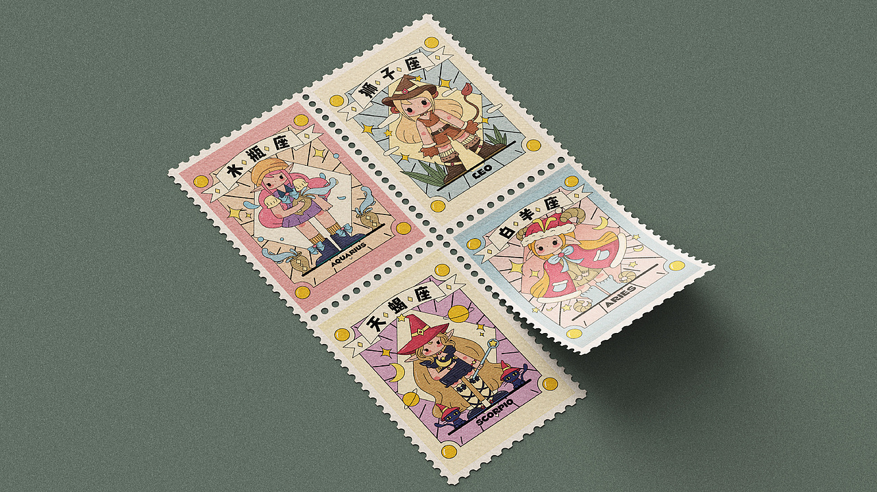十二星座卡牌（图ZMzM3ODAwNTQ4） - 商业插画 - 站酷设计师黝黑的小芳子原创素材 - 站酷ZCOOL