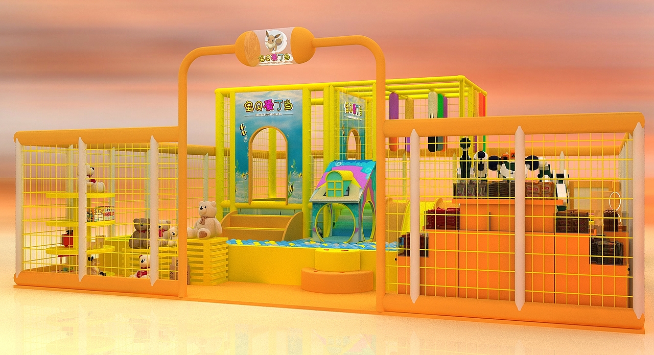 儿童娱乐展位3D设计效果图