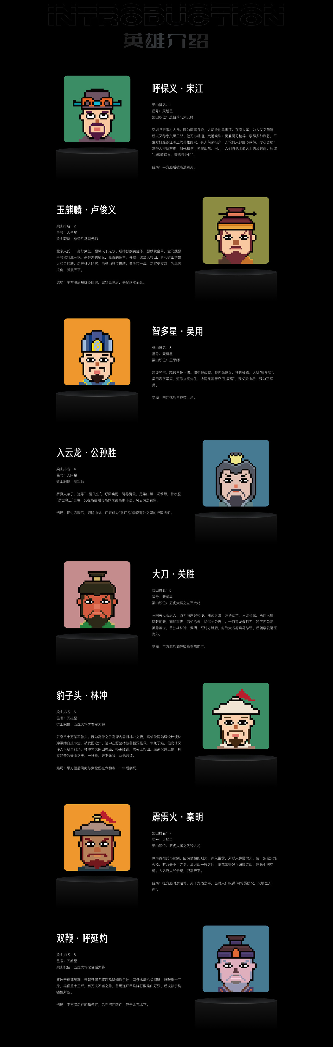 「水浒英雄」NFT数字藏品（图ZMzA4MjQ4NDA4） - 像素画 - 站酷设计师奔跑的像素原创素材 - 站酷ZCOOL