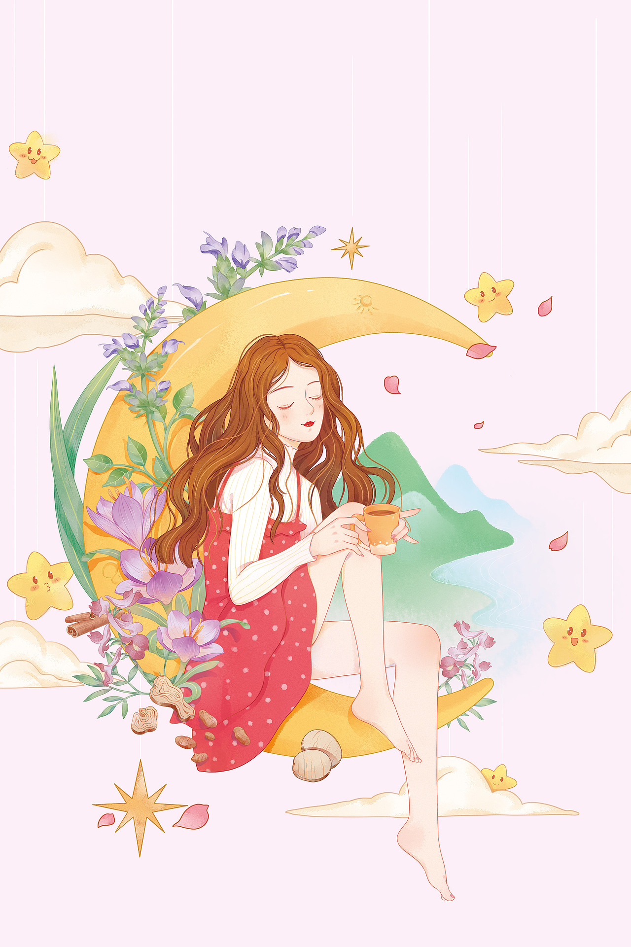 【包装插画】月月舒 痛经宝颗粒（图ZMzI5NDg0ODQ4） - 商业插画 - 站酷设计师問題變態原创素材 - 站酷ZCOOL