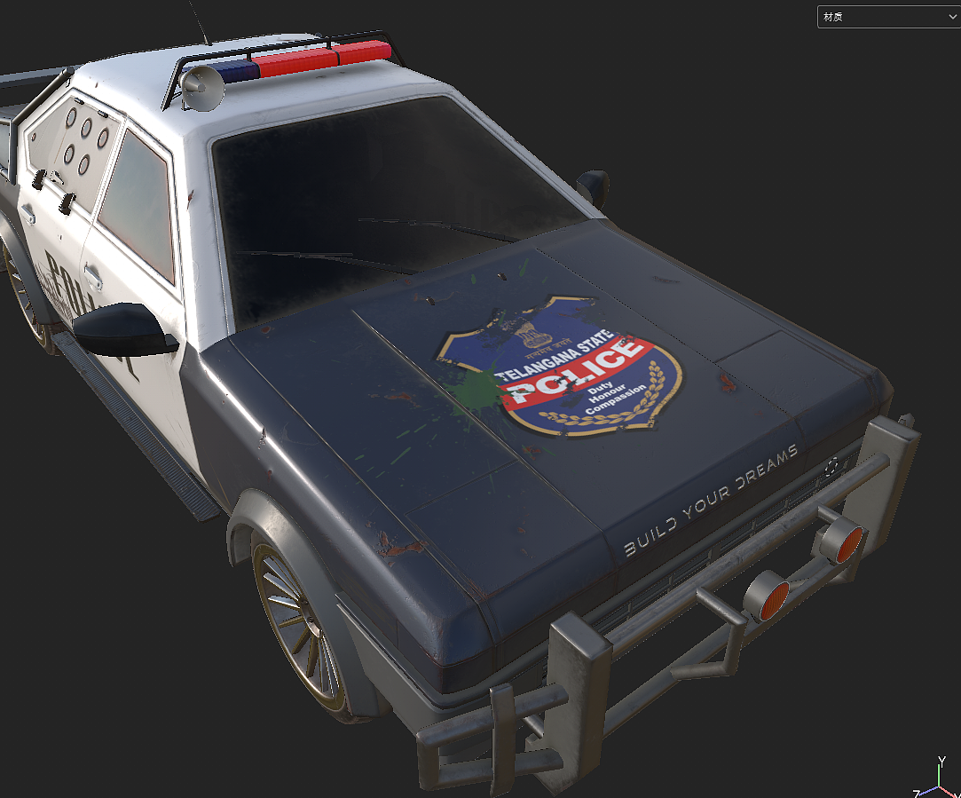 3D建模/3D MAX /SP/8猴/破旧警车制作