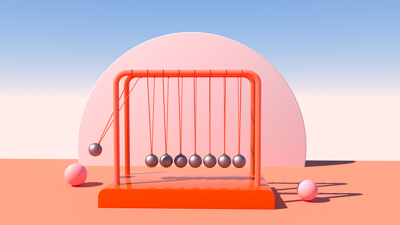 C4D牛顿摆动效视频