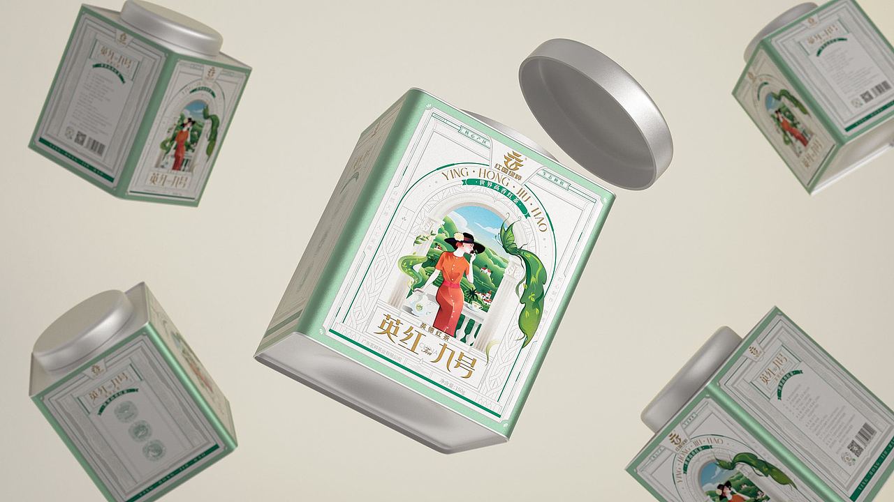 英红九号茶叶包装插画（图ZMzI3NjA0MDI4） - 商业插画 - 站酷设计师是阿蔡呀原创素材 - 站酷ZCOOL