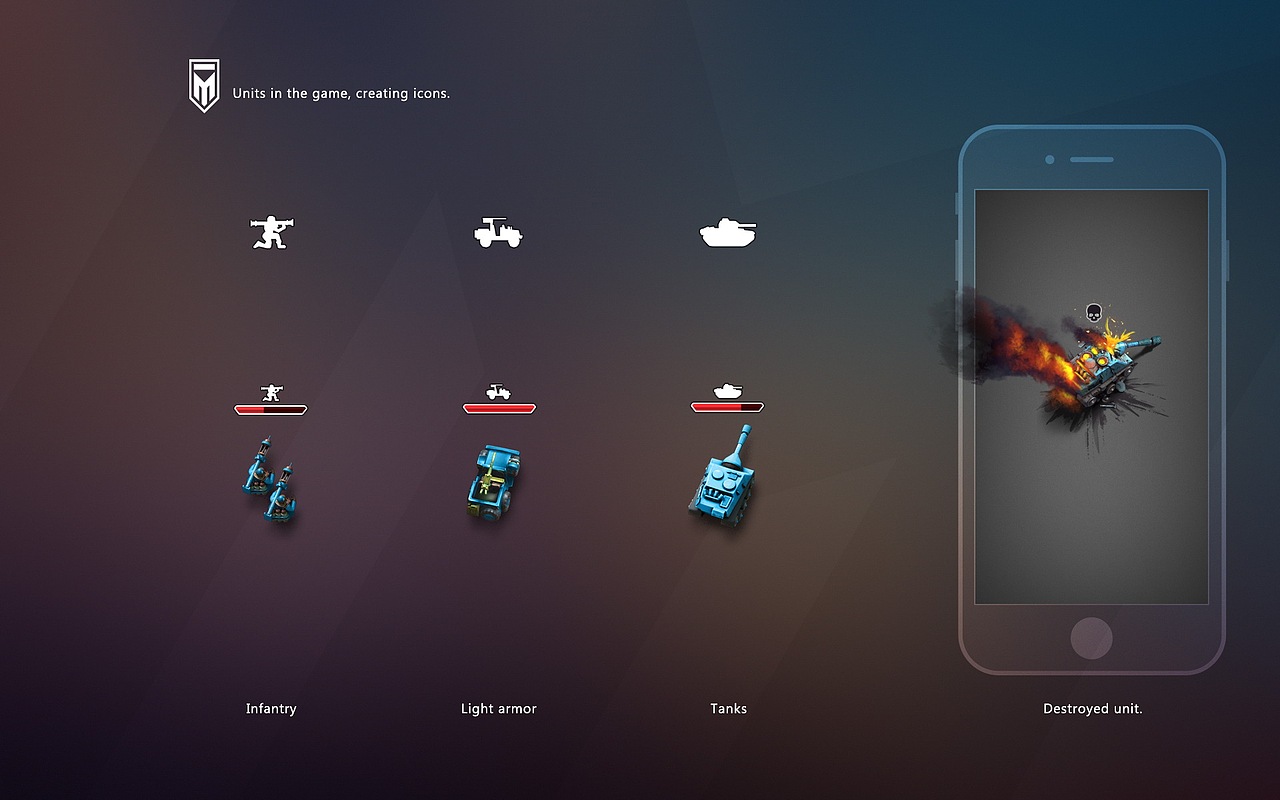 MERCENARIES concept mobile game - interface, logo