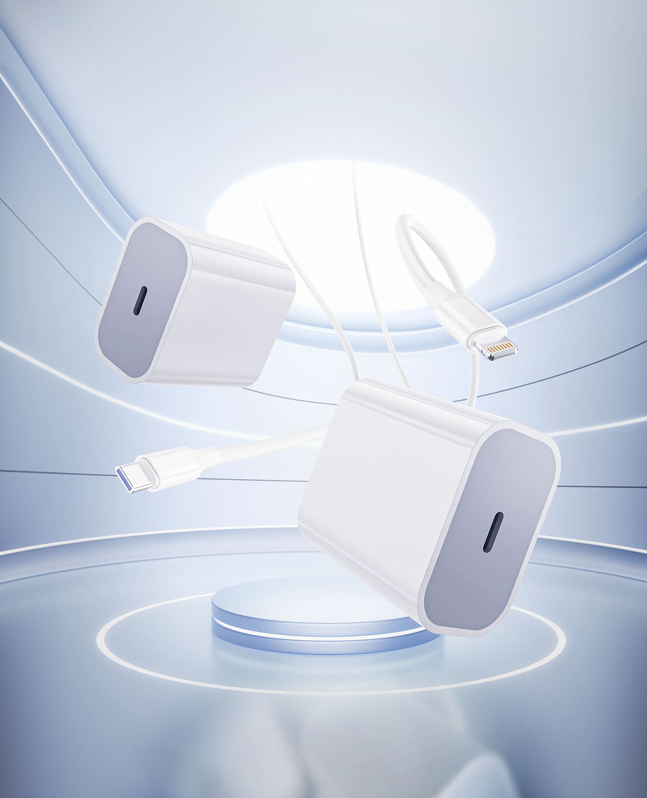 十二月渲染节选丨充电宝、快充头、雪景、岩石、飞机