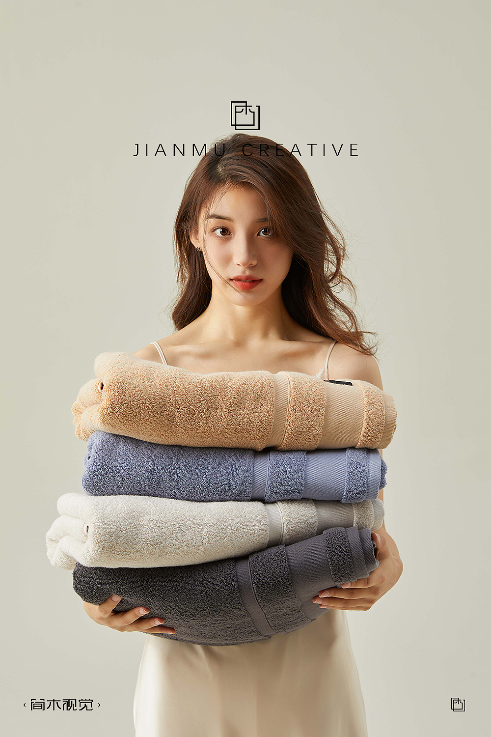毛巾家纺平面摄影丨三利×简木视觉 浴巾盖毯浴袍 人像（图ZMzQ1NDEyMTQ4） - 人像摄影 - 站酷设计师简木视觉原创素材 - 站酷ZCOOL