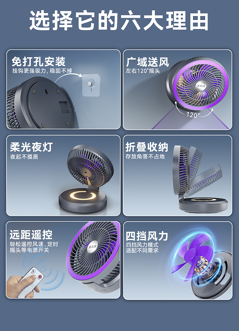 电商商业详情 I 电风扇 I 渲染视觉