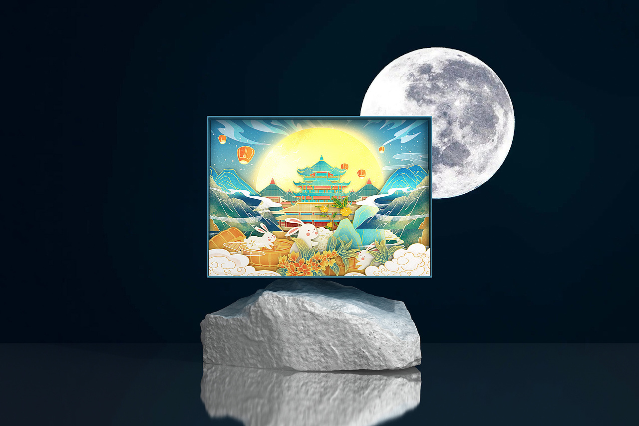 月饼盒包装创意月饼包装中秋节礼盒（图ZMzA3MTQzNTUy） - 包装 - 站酷设计师投以木瓜品牌设计原创素材 - 站酷ZCOOL