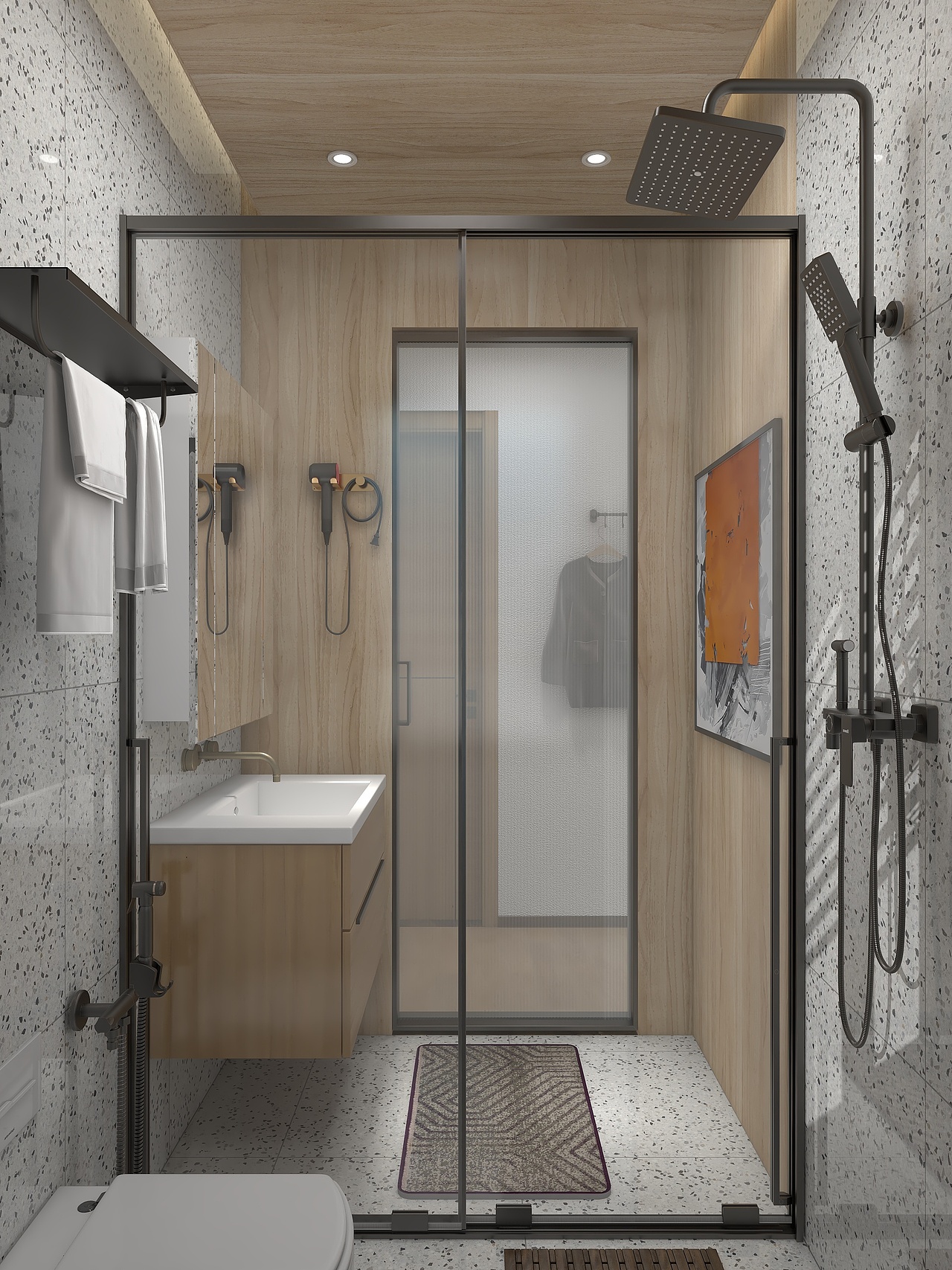 四川广元某小区109平方户型现代新中式混搭